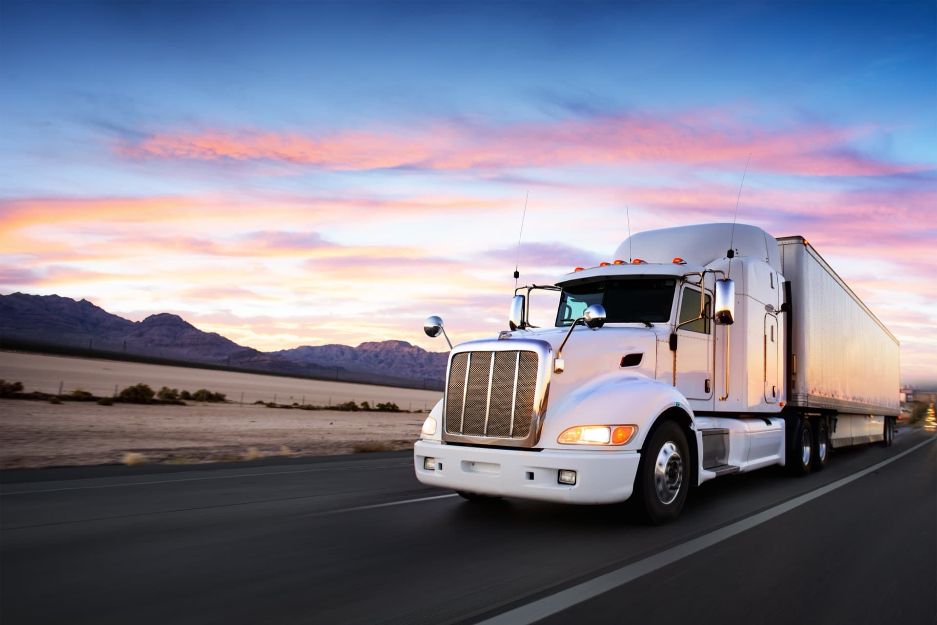 Refrigerated truck moving frozen food through the cold chain