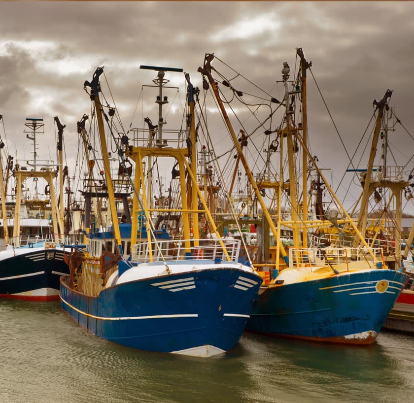 Commercial fishing vessel at sea