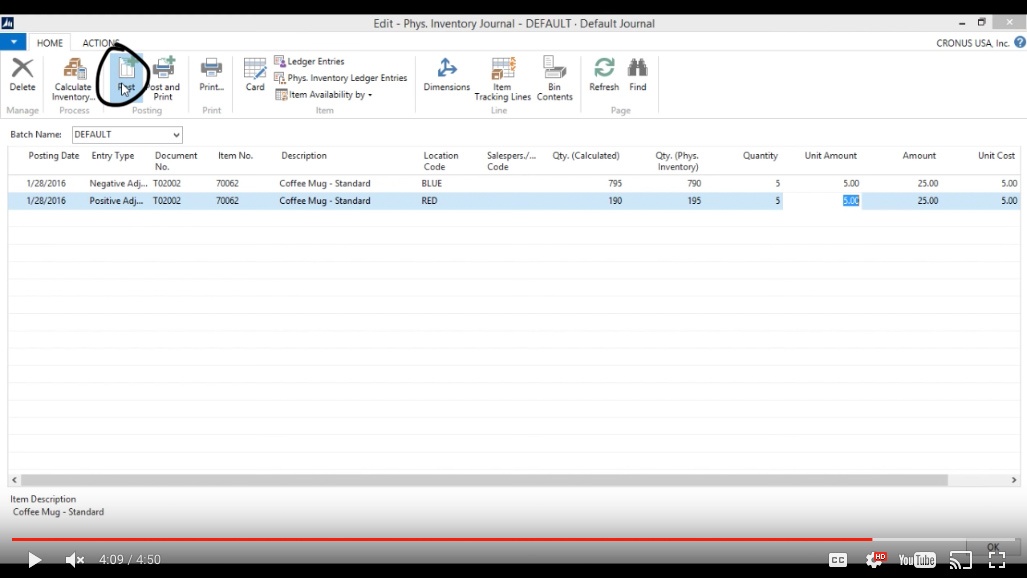physical inventory count in microsoft dynamics nav 2015 physical inventory count